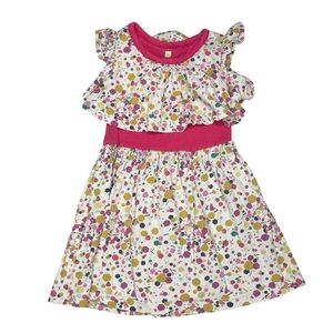 Tea collection Dress confetti tile swing pattern flounce girls size 2 multicolor